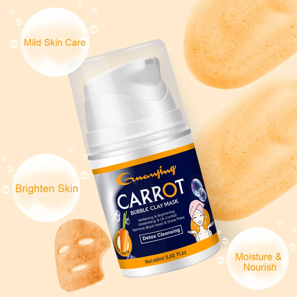 

Carrot Bubble Clay Mask Whitening & Brightening Moisturizing & Oil-control Remove Black Head & Shrink Pores Washable Mask