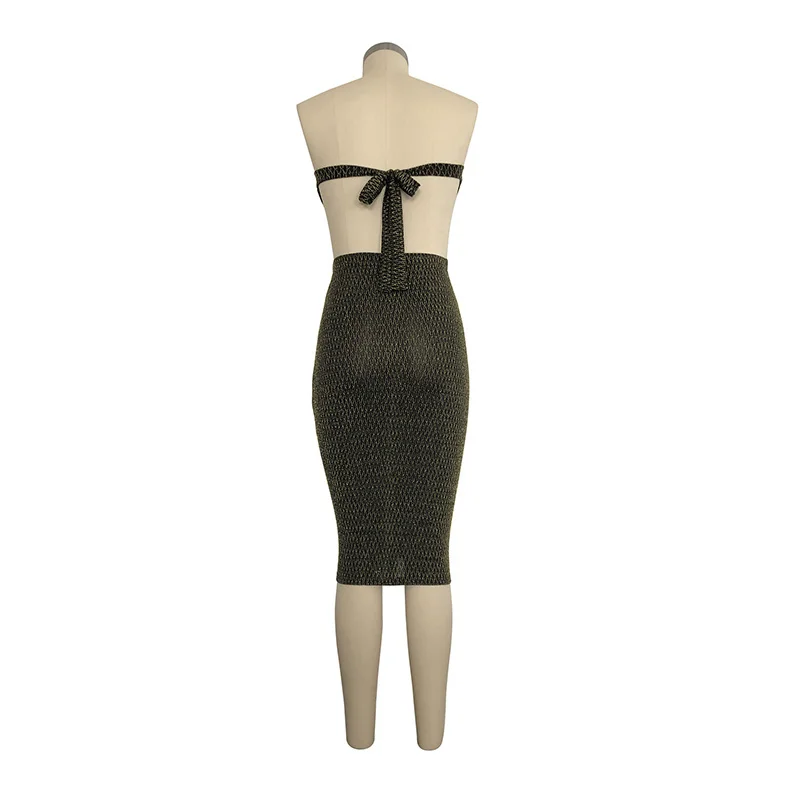 

Off The Shoulder Elegant Club Party Dress Women High Elastic Plaid Spliced Bandage Dress Summer Front Hollow Open Back Vestidos