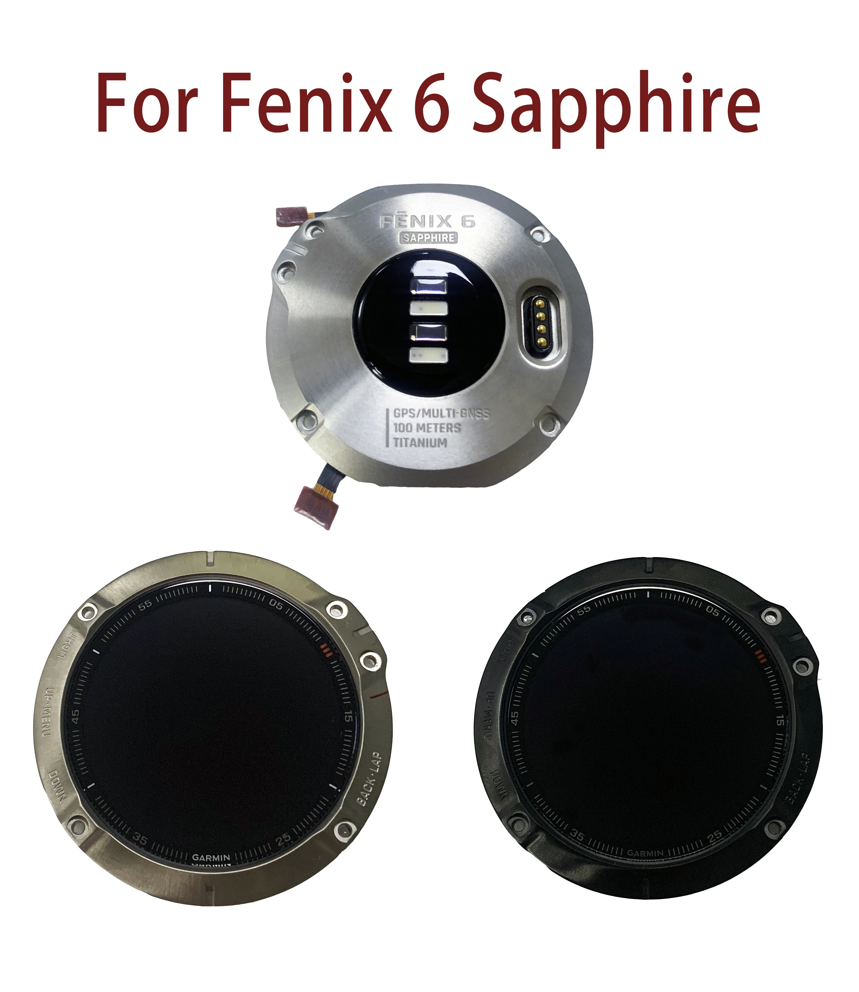 Оригинальный чехол для GARMIN Fenix 6 Sapphire Fenix6 Sapphire Silver/Carbon LCD Screen back cover Panel Sport Watch Parts Repair