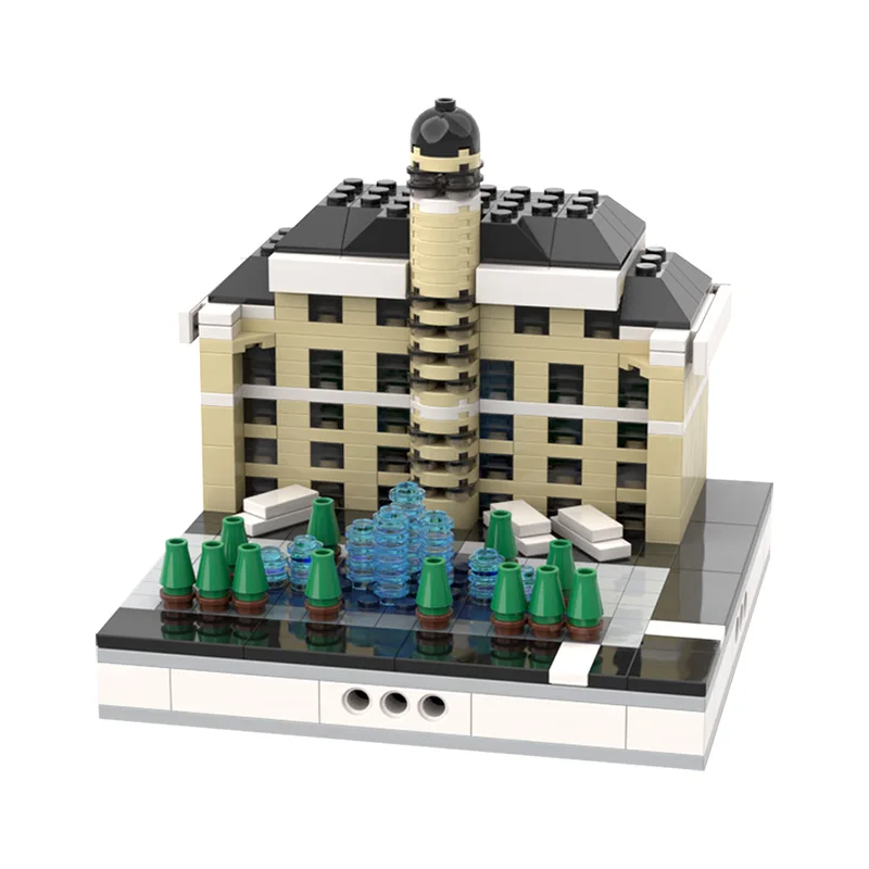 

MOC Toys City Street Scene Bellagio Hotel for City Las Vegas Building Blocks Modular Construction Block Model