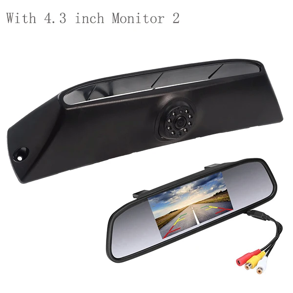 4.3 inch kit 2 Автомобильный тормозной светильник, камера для IVECO, дневной тормозной светильник, камера заднего вида, камера заднего вида 5 ''7'', зеркало заднего вида, монитор - Название цвета: 4.3 inch kit 2