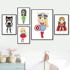 Мультяшный супергерой холст скандинавские постеры классический супергерой персонаж искусство на стену картина украшения картины для девочек подарок для детей