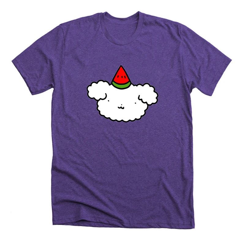 

Funny TShirt Fashion Summer Short Sleeve Watermelon Fluffy Dog Face T-Shirt Dog Printed t-shirt Men's Shirts Hip HopTops cotton