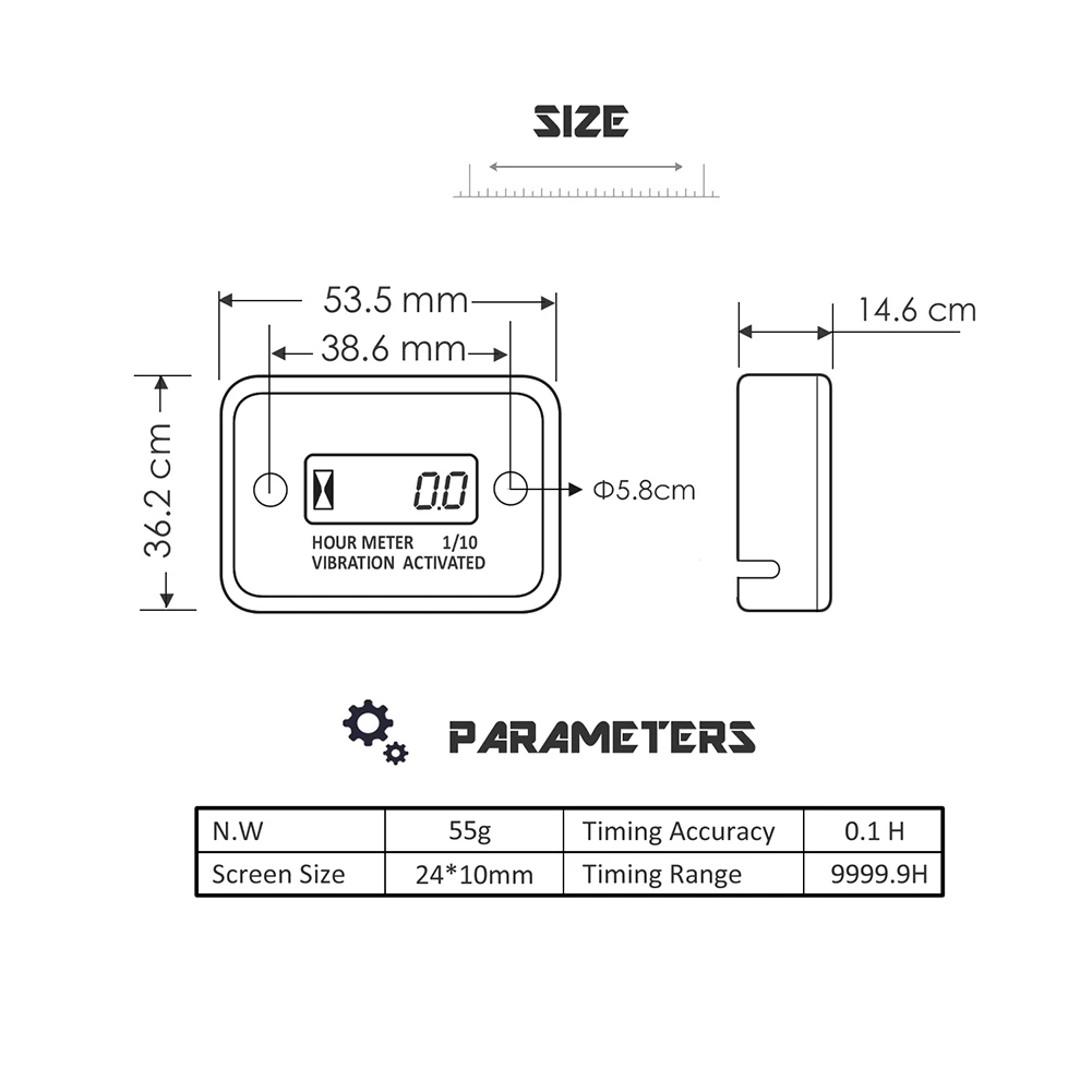 Универсальный IP68 ЖК дисплей Беспроводной тач обслуживание счетчика Тахометр для