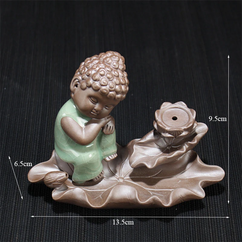 Керамическая глазурь ледяная с трещинами Будда курильница для благовоний