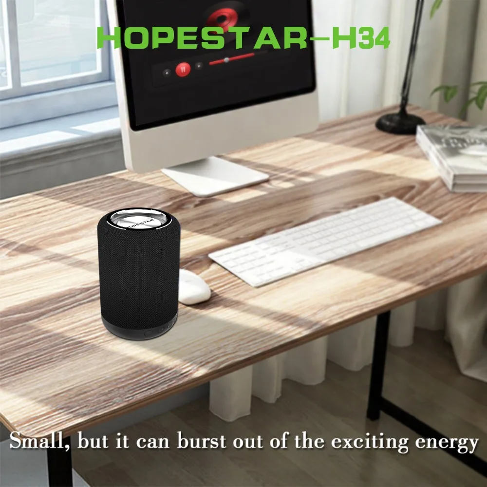 HOPESTAR H34 Bluetooth динамик 1200 мАч портативный беспроводной громкоговоритель звук системы стерео Открытый 18650 музыкальный mp3-плеер