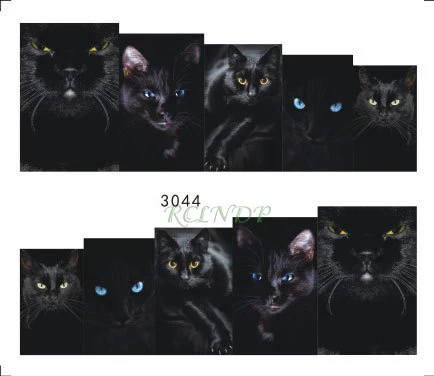 Наклейка на воду для слайдер украшения ногтей Кот собака животное клейкая