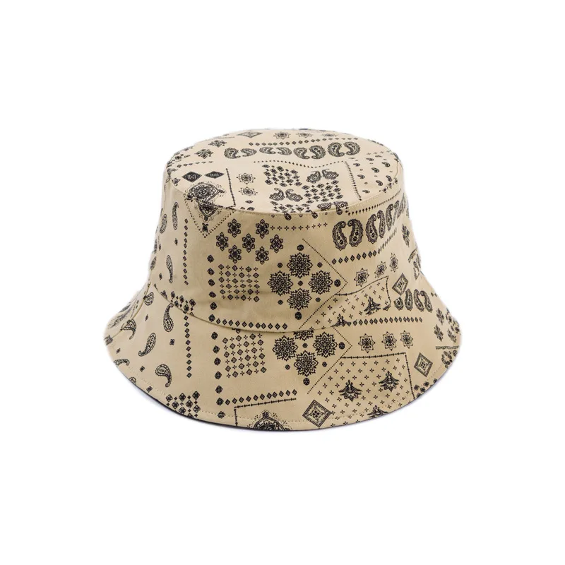 

2021 New Summer Black Red Paisley Pattern Fishing Fisherman Caps Bucket Hats Mens Women Bob Gorras Hip Hop Panama Casquette