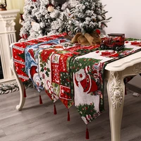 christmas decoration linen printed table flag tablecloth tablecloth placemat christmas decorations for home table runner flags