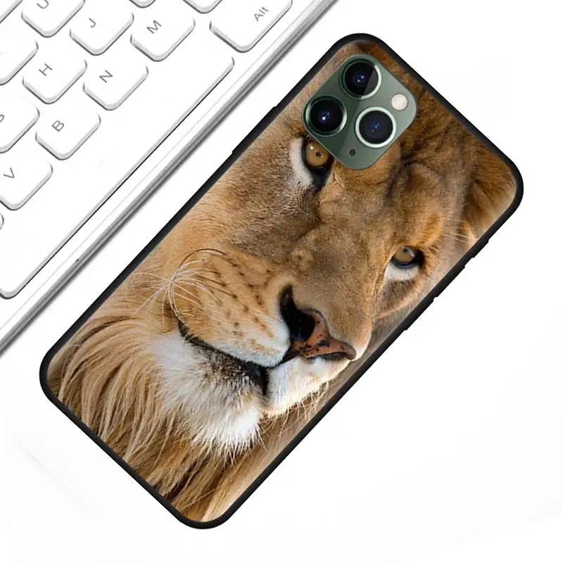 

Big Lion Cool Capa for Apple iPhone 12 Mini 11 Pro XS Max X XR 8 7 Plus 6 6S SE 2020 Black Silicone Phone Case Coque