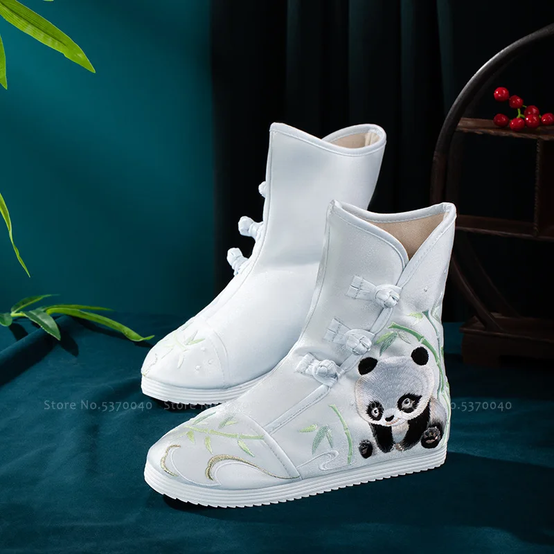 Традиционные Ретро ботинки ханьфу в китайском стиле женские короткие с вышивкой