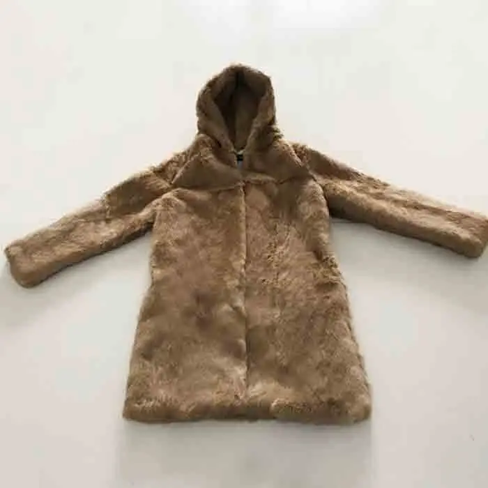 Хаки Женское зимнее длинное пальто с капюшоном, пальто из натурального меха кролика, куртка большого размера плюс, теплое пальто tsr681 - Цвет: Хаки