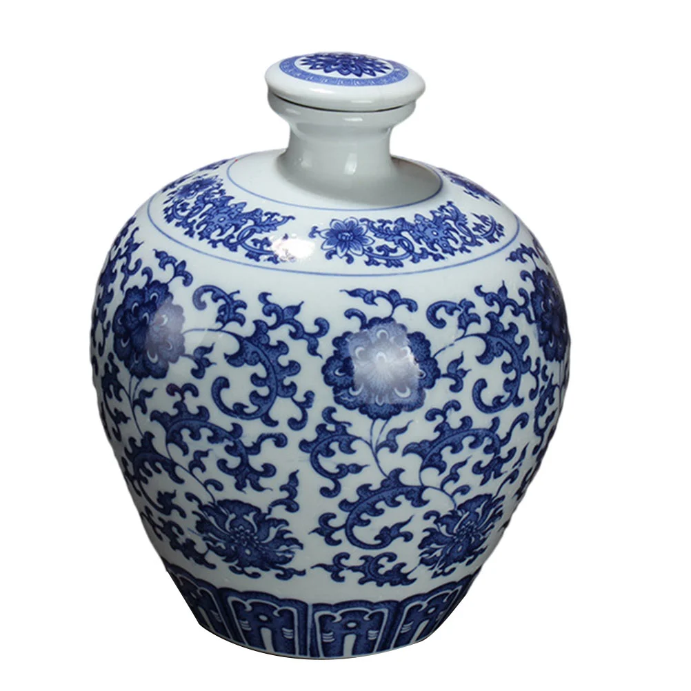 

1pc Household Ceramic Pot Sake Storage Canister Decorative Container