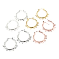 1 pair zinc based alloy hoop earrings findings circle ring silver color silver color with loop 37x37mm for diy jewelry making