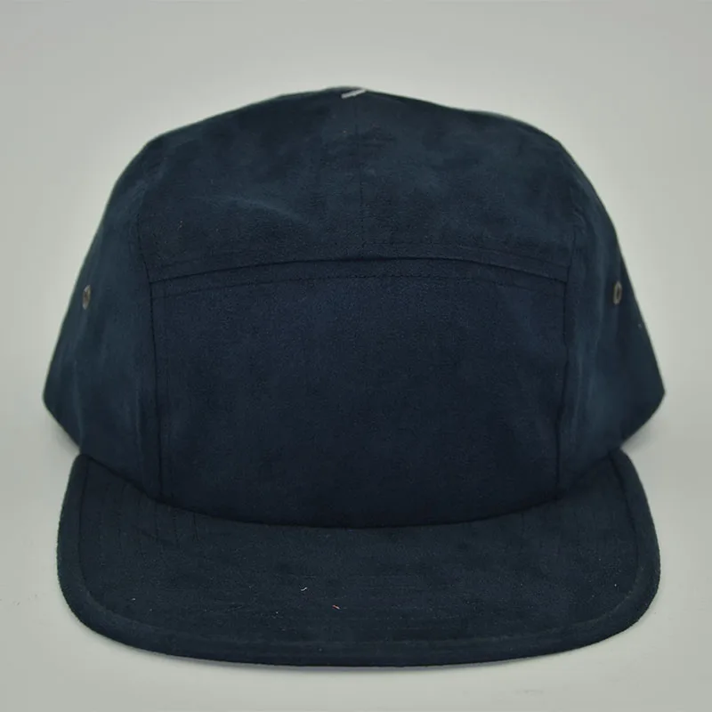 Шляпа с плоским козырьком из 5 панелей темно-синяя Снэпбэк Кепка полиэстера