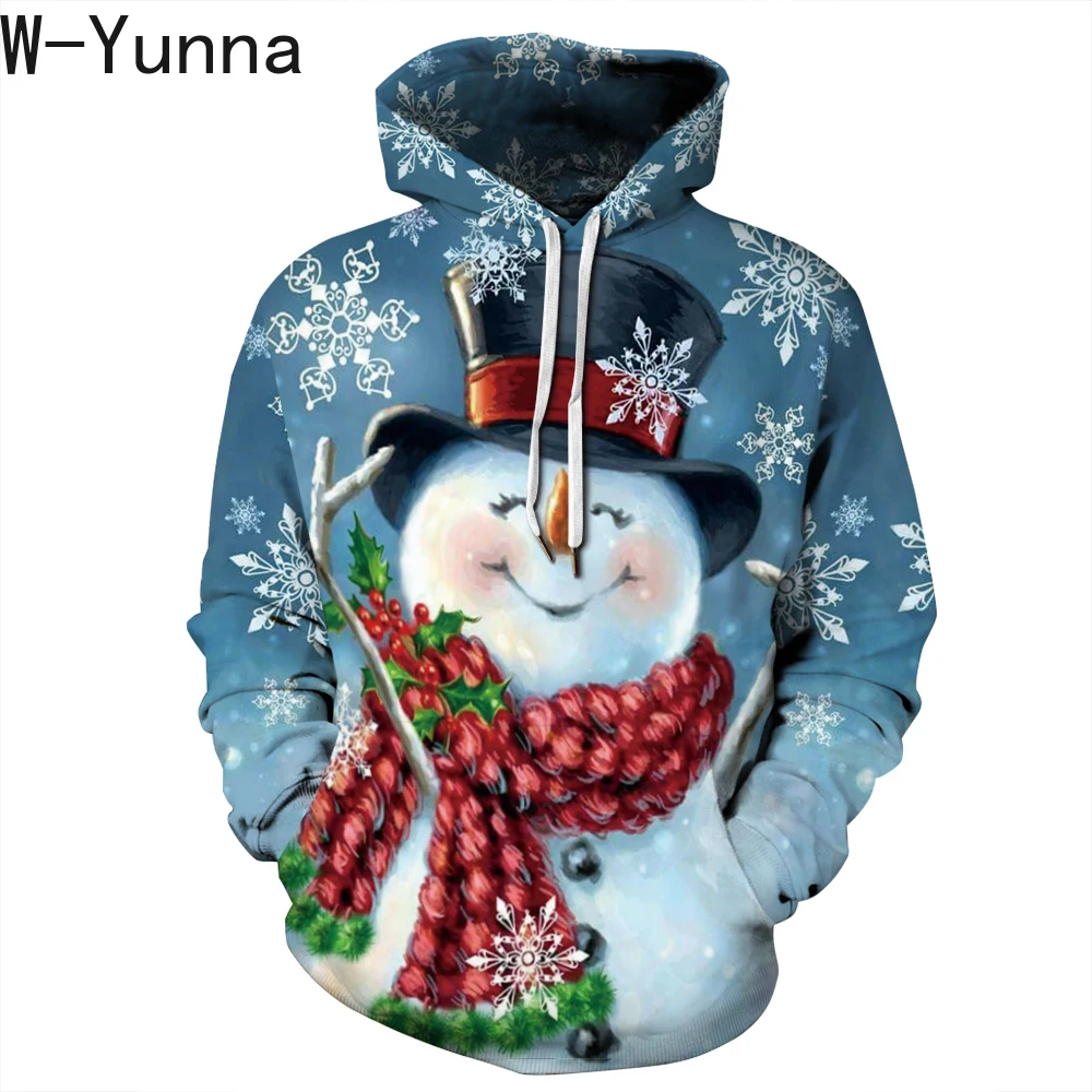 W-Yunna новинка 2019 года свободная толстовка с капюшоном и принтом в виде