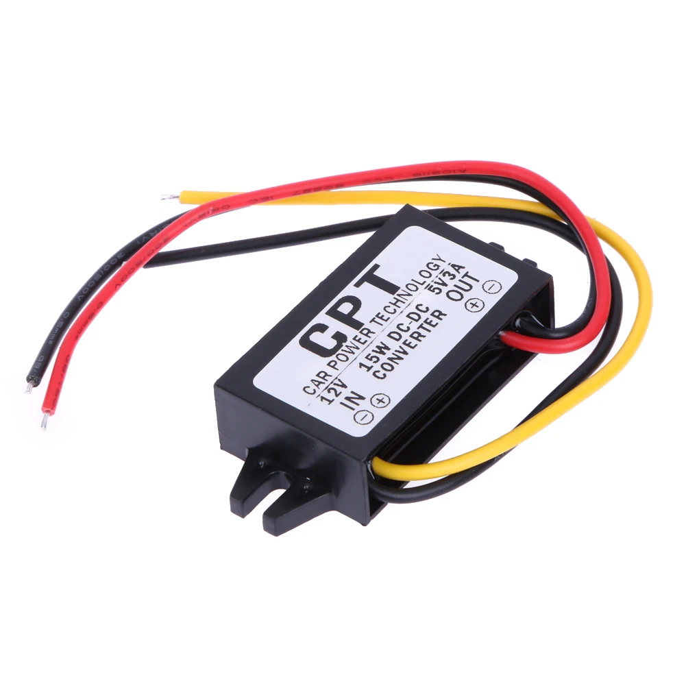 DC-DC 12V to 5V 3A 15W автомобильный преобразователь питания Micro Mini USB понижающий адаптер