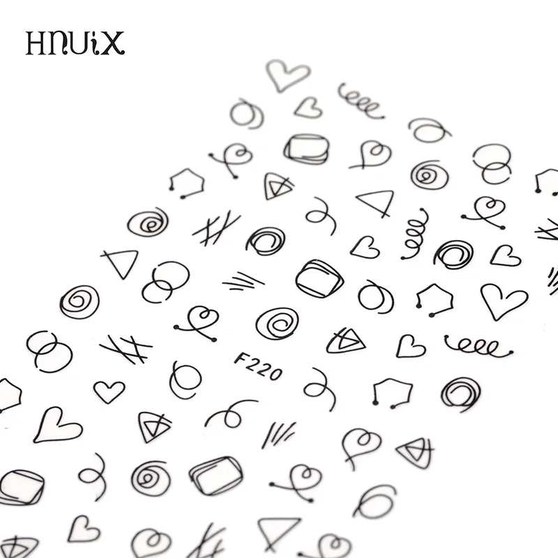

Gold 3D Nail Sticker Lines Geometric Strip Heart Self Adhesive Nail Art DIY Transfer Stickers Manicure Tips Decoration