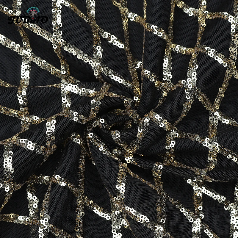 

new Bandage long Dress Hot Trendy Sleeve Mesh Splicing Geometric Sequins Embellished Stand Collar Sexy Backless Celebrity autumn