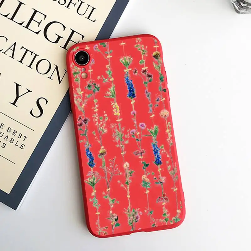 

twig flower Art high quality Phone Case Candy Color for iPhone 6 7 8 11 12 s mini pro X XS XR MAX Plus