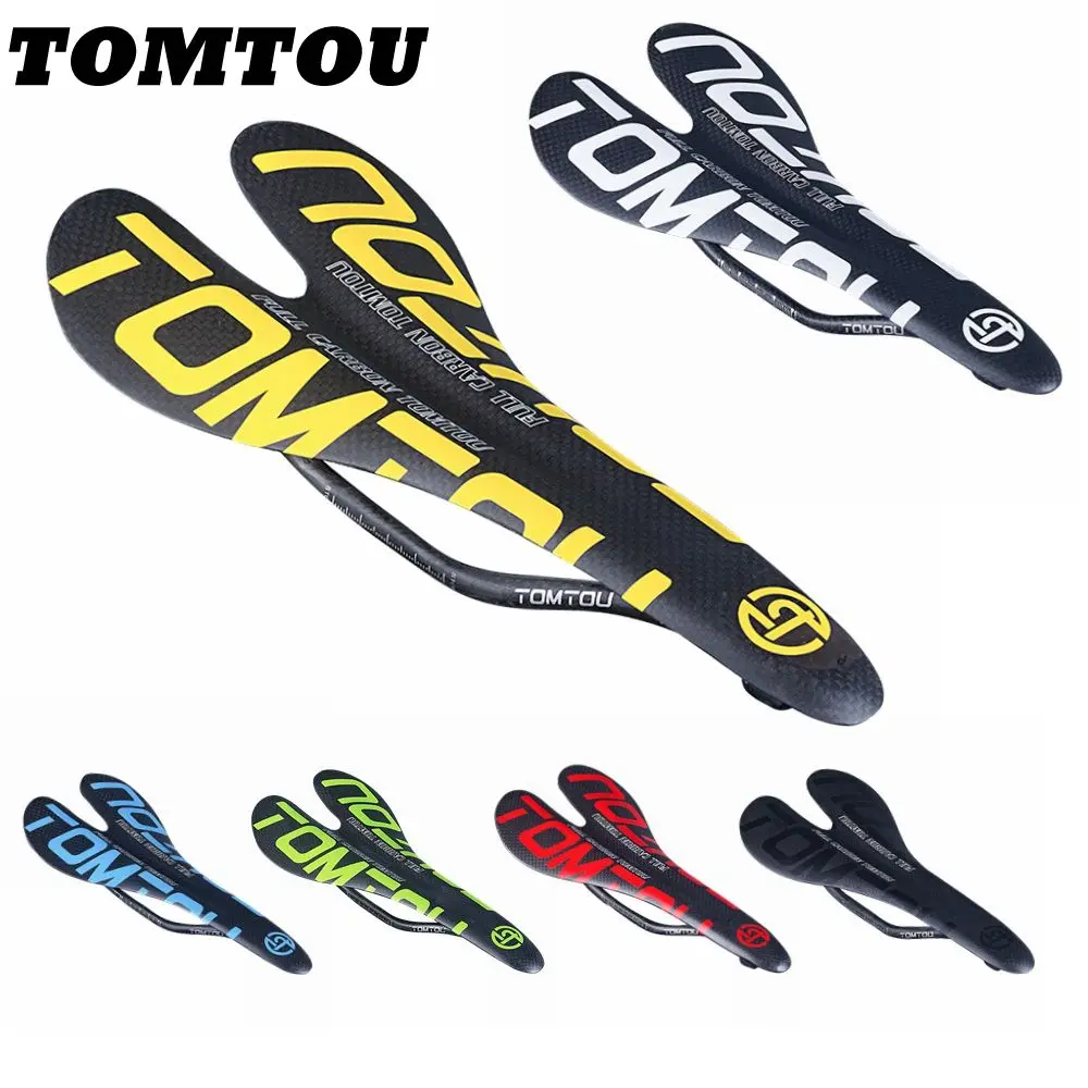 

TOMTOU Full Carbon Fiber Cycling Saddle Bicycle Cushion For MTB Road Fold Bike Front Seat Mat Size 270*128mm