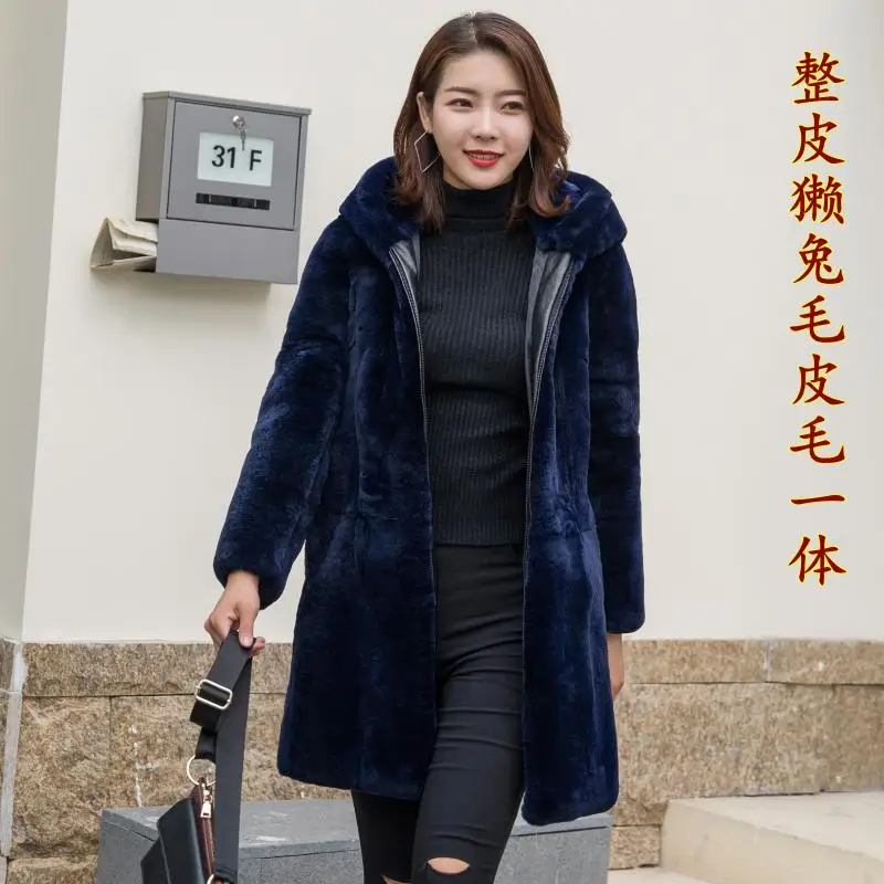 Natural Real Whole Rex Rabbit Fur Coat Women Jacket Outwear Winter fur Coats | Женская одежда