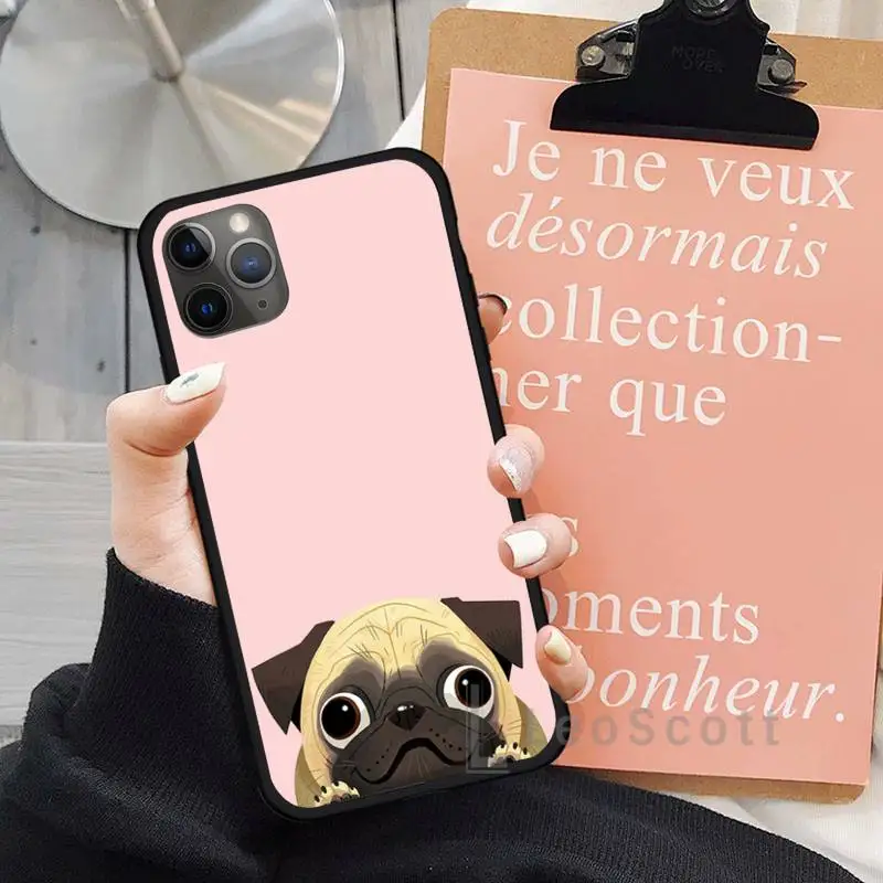 

cute Pug French Bulldog Phone Case for iPhone 11 12 mini pro XS MAX 8 7 6 6S Plus X 5S SE 2020 XR