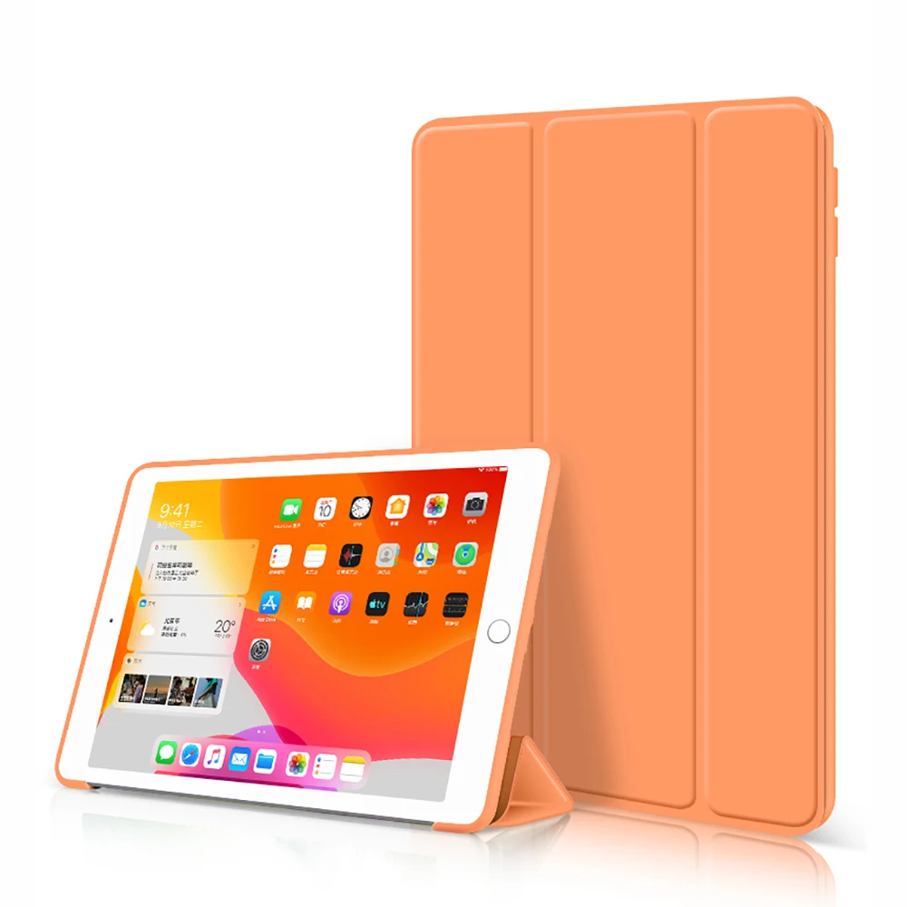 7-го поколения, трехслойный смарт-чехол, funda для iPad, 10,2 дюймов, Автоматический Режим сна/пробуждения, светильник, весовая подставка, силиконовый чехол, A2200, A2198, A2197