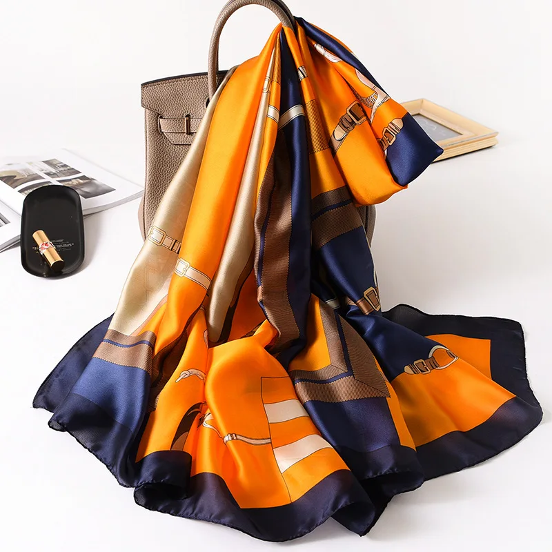

2020 luxury brand women scarf summer silk scarves shawls lady wraps soft pashimina female Echarpe Designer beach stole bandana