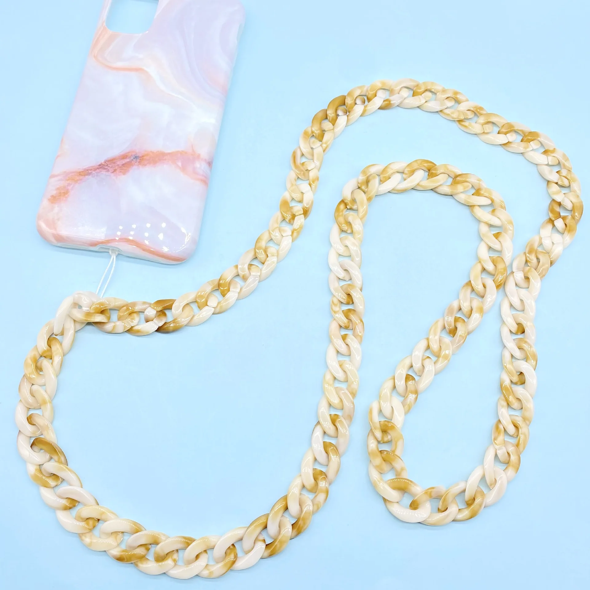 

2021 New Chic Wide Arylic Resin Phone Chain Holder Fashion Women Necklace Jewelry