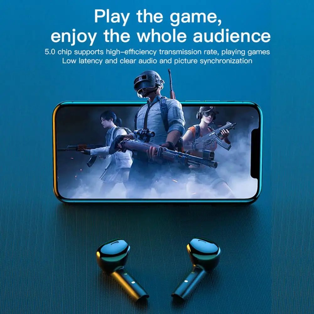 

TWS Wireless Earbuds Bluetooth 5.0 Headset Mini TWS True Hifi Earphone IPX7 Waterproof with Microphone for IOS Android Phone