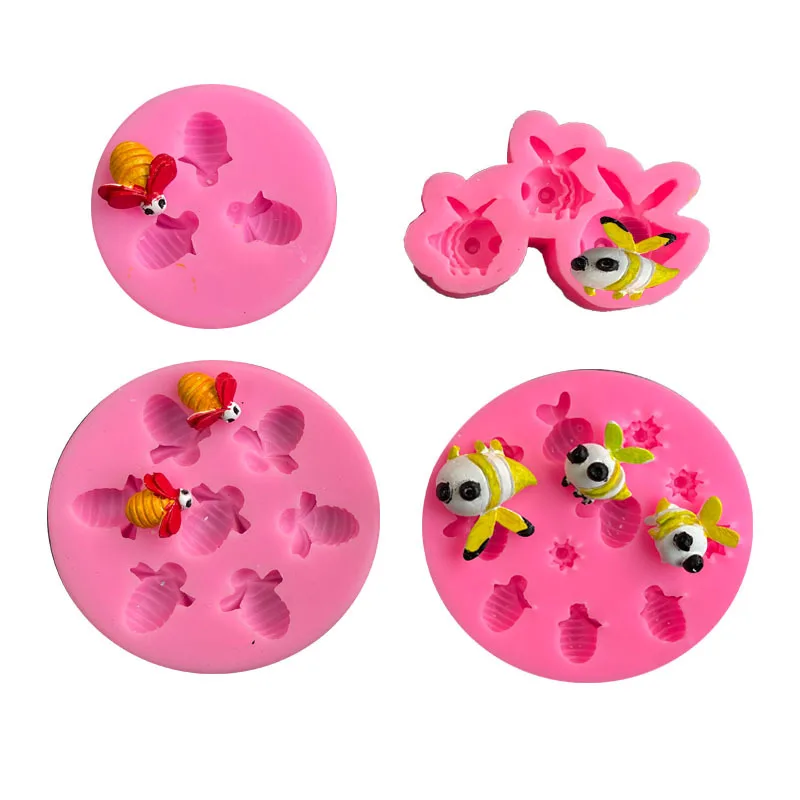

Bee Silicone Molds Candy Chocolate Gumpaste Mold DIY Cupcake Topper Fondant Cake Decorating Tools Polymer Clay Jewelry Moulds