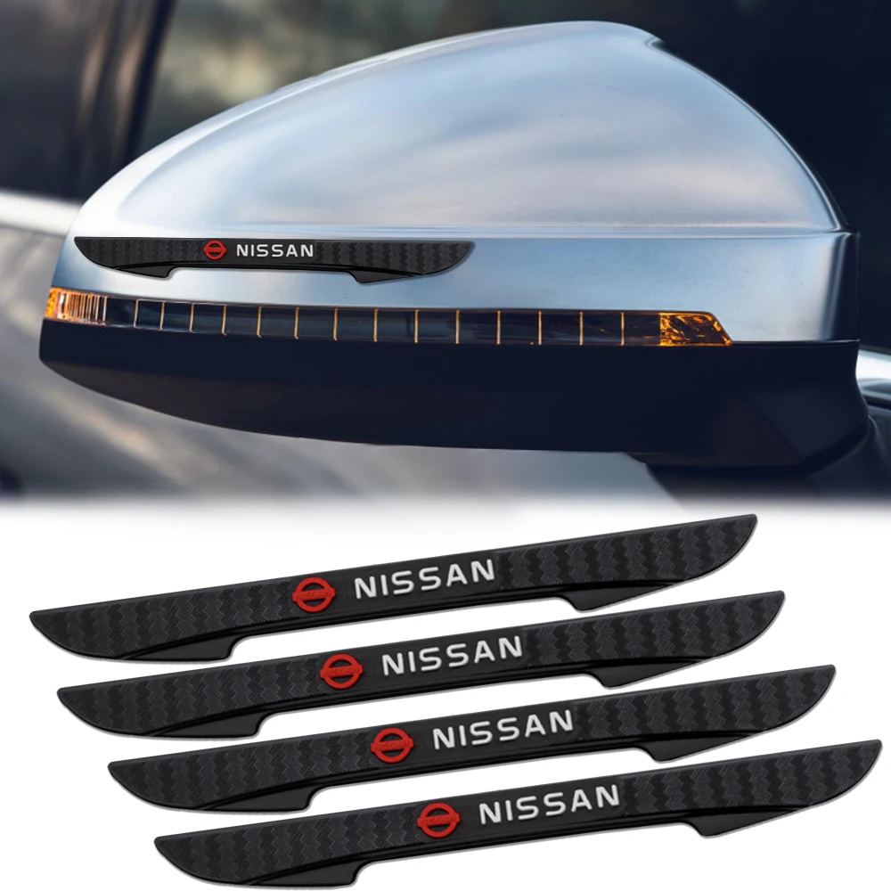 

4pcs Rubber Car Anti-Collision Strips Door Edge Rearview Mirror Protector Stickers For Nissan Tiida Sylphy Serena Almera Qashqai