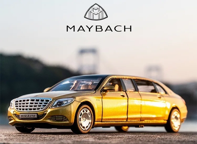 1/32 Maybach литая под давлением Металлическая Модель сплав Высокая симуляция автомобиля 6 дверей открывающийся подарок на день рождения инерционные игрушки для детей hotwheeling