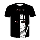 Футболка Мужскаяженская с 3D рисунком Какаси, круглый вырез, крутая одежда в стиле Харадзюку, лето 2021