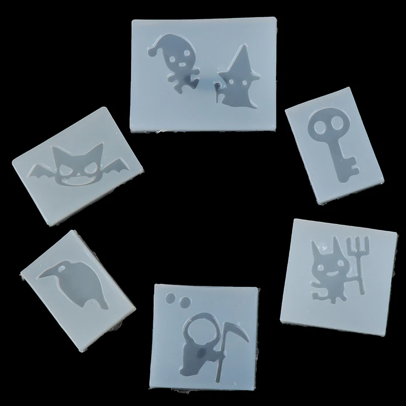 1 шт. зеркальная силиконовая форма Хэллоуин череп летучая мышь призрак ручная