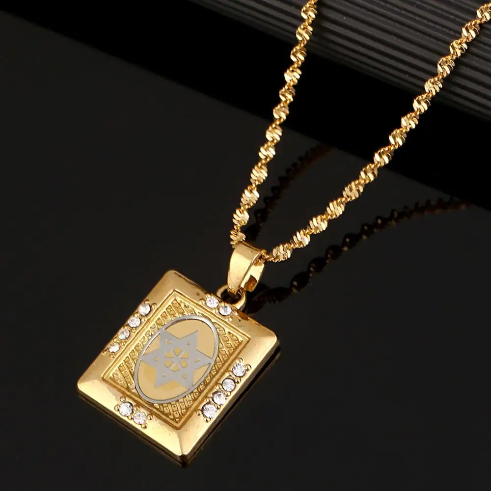 Модное ожерелье золотого цвета с подвеской в виде еврейской звезды Давида для