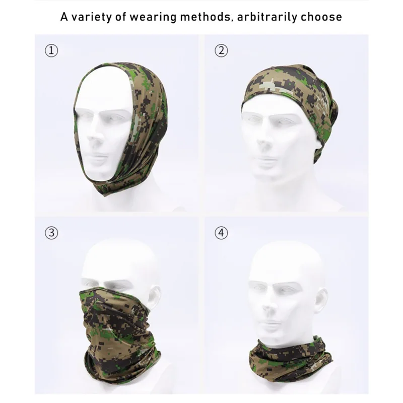 

Tactical Bandana Camping Hiking Face Scarves Tubular Head Cycling Sports Bandana Camo Anti-UV Windproof Neck Gaiter Cover
