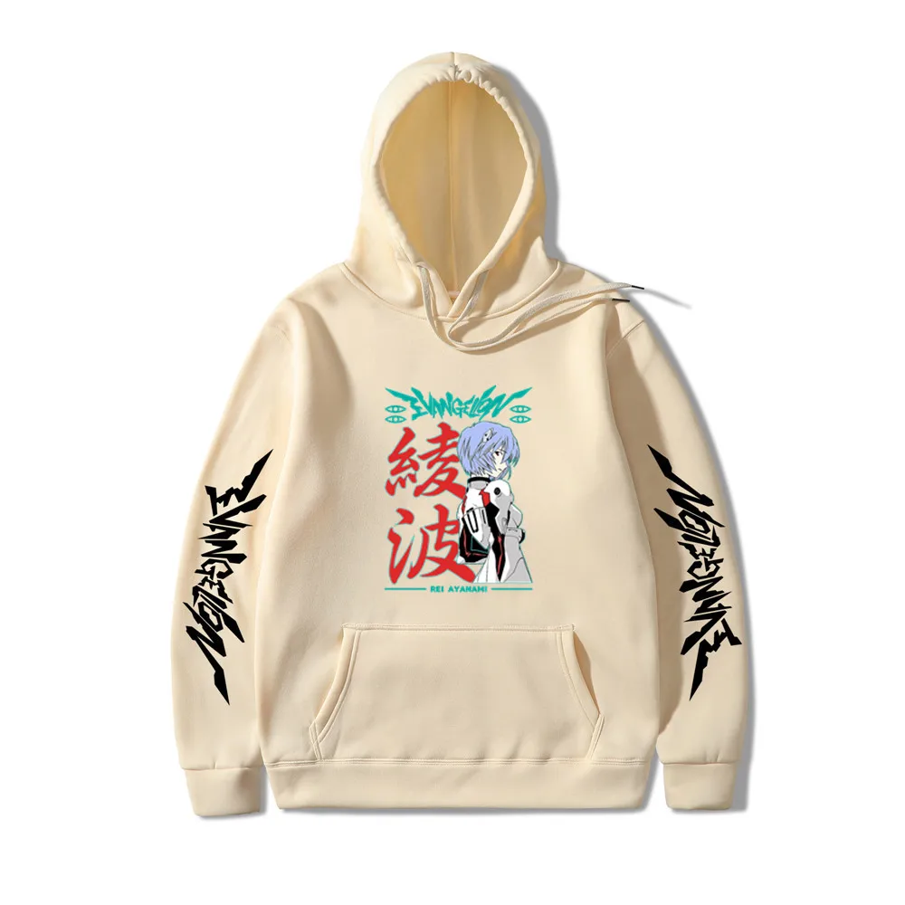 

JAPAN Anime Rei Ayanami Evangelion Funny Hoodie Men New Black Casual Long Sleeve Sweatshirt Homme Manga Unisex Tops