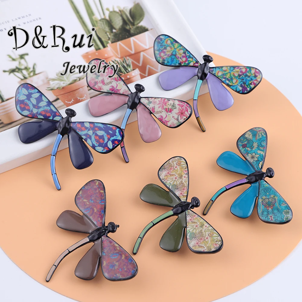 Эмалированная брошь в виде стрекозы булавки для одежды аксессуары модное