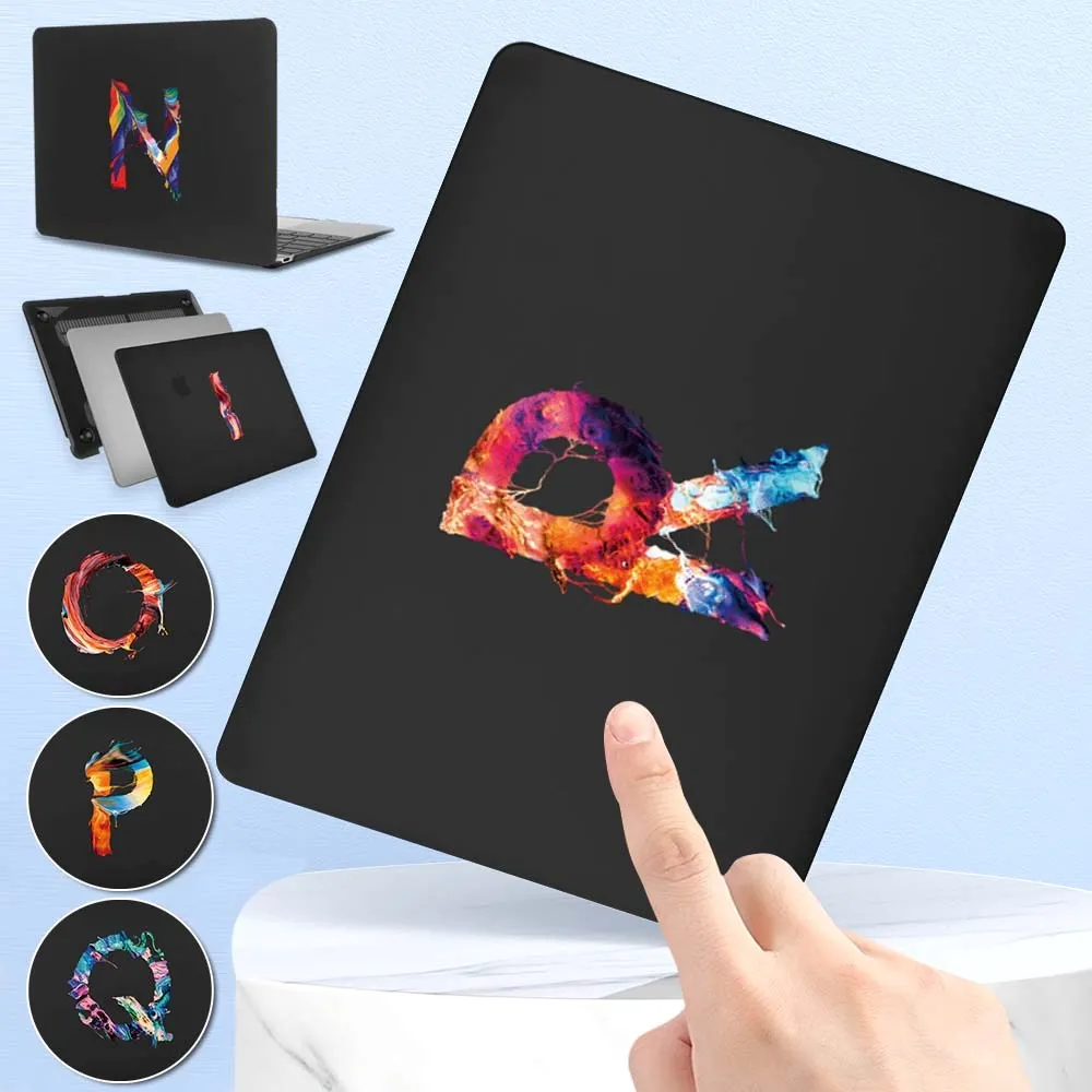 

Paint Letter Case for Apple Macbook Air 13" A2337 M1/Air 13" A1369 A1466/Macbook 12" A1534 - Anti-fall Matte Black Laptop Case
