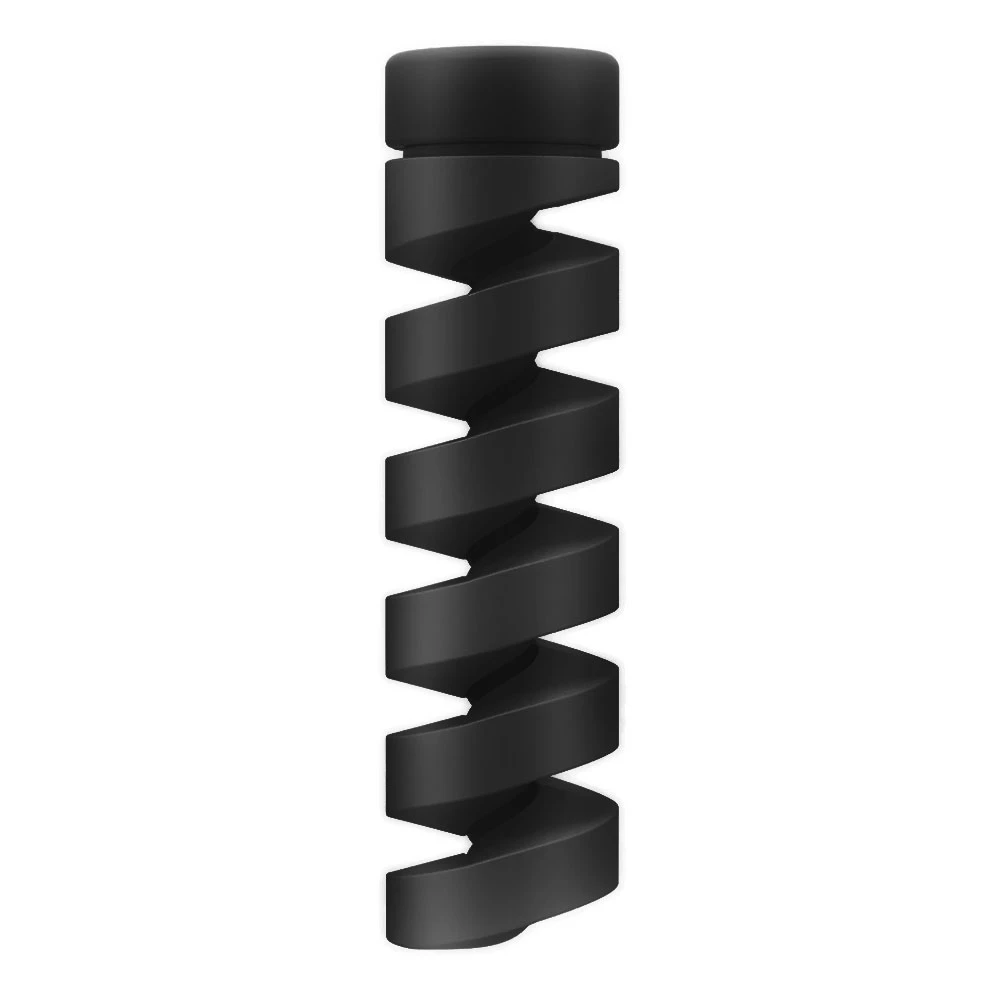 1pc Black 12 шт. спиральный кабель протектор линии передачи данных силиконовый моталка защитный для Iphone Android usb зарядка наушники чехол B4 - Цвет: 1pc Black