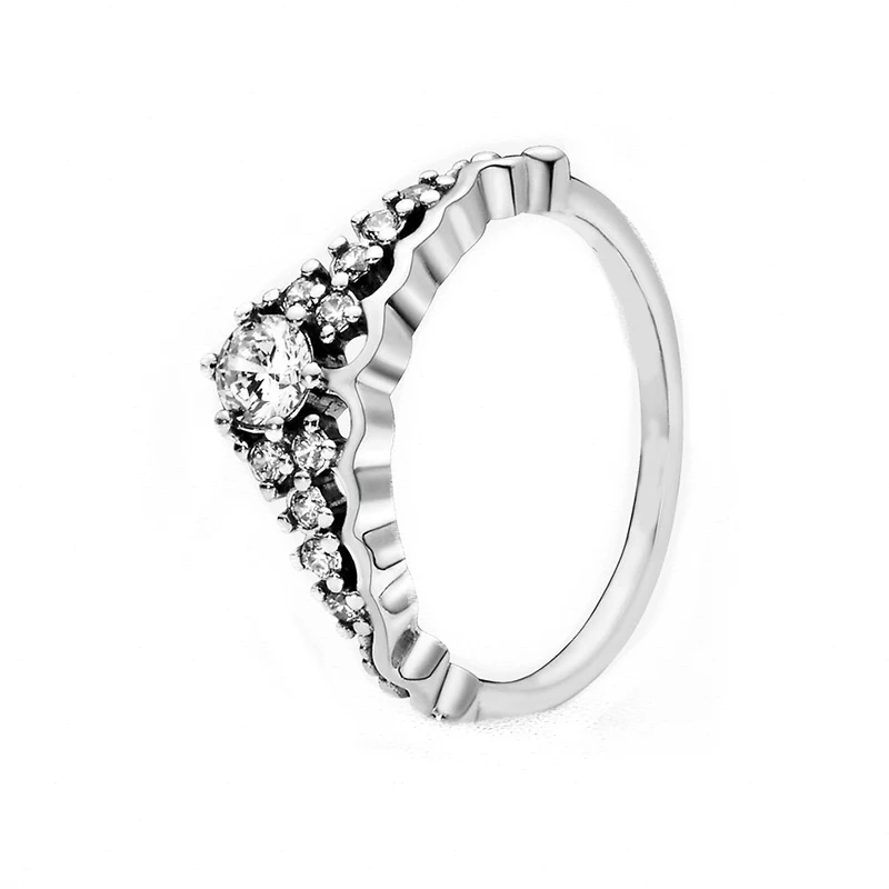 

Fairy Tale Tiara Wishbone Ring Real 925 Sterling Silver Crown Rings For Fashion Women Wedding Rings Promise Rings Bridal Jewelry