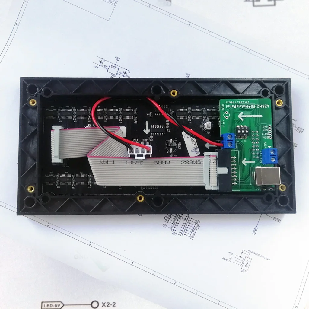 AZSMZ ESPMatrix панель RGB светодиодный матричный контроллер ESP8266 чип на макетной плате для PXMatrix arduino с открытым исходным кодом github