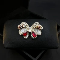exquisite high end hand made butterfly brooch lady suit sweater brooch accessory bow corsage rhinestone jewelry insect pins gift