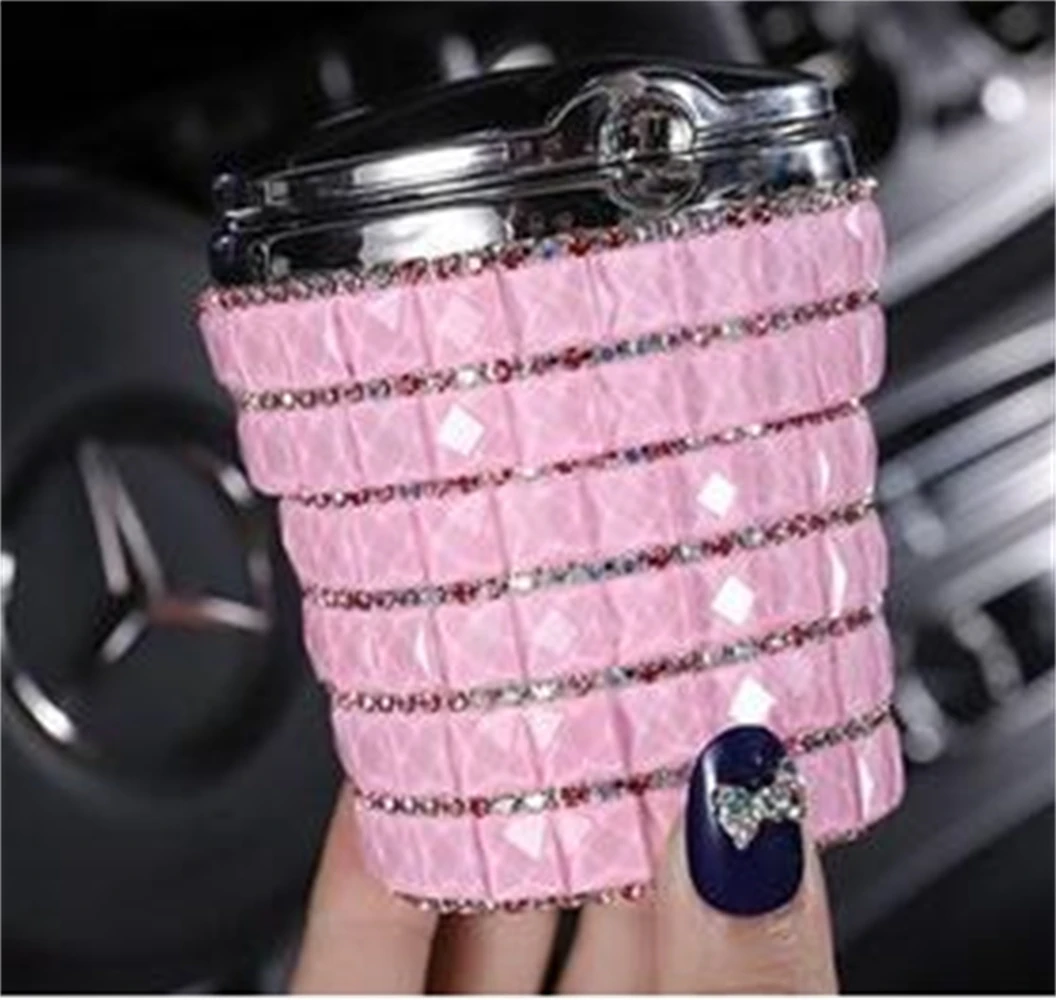 

Подарочная коробка упаковочная Автомобильная розовая пепельница Стразы Портативный Легкий Кристалл бриллиант светодиодная автомобильна...