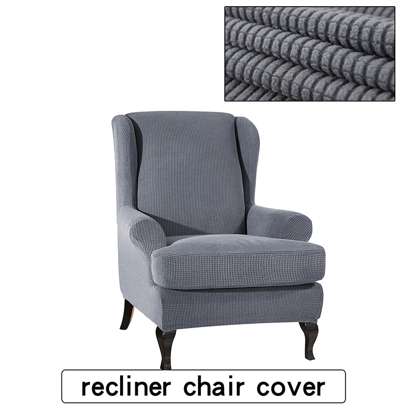

1 Seat Sofa Cover Elastic Wing Back Chair Cover All-inclusive Armchair Wingback Slipcover Furniture Protector Home Decor