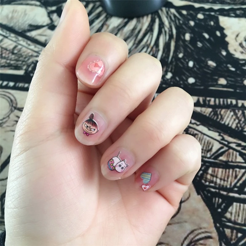 4 листа/уп подходит для дома DIY Применение Kawaii Гель лак ногтей наклейки в поли