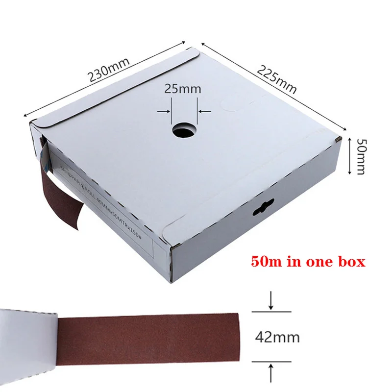 

50M Abrasive Belt Sanding Band Hand Tear Abrasive Paper Cloth Roll Polishing Sandpaper Metalworking Woodworking Grinding Tool