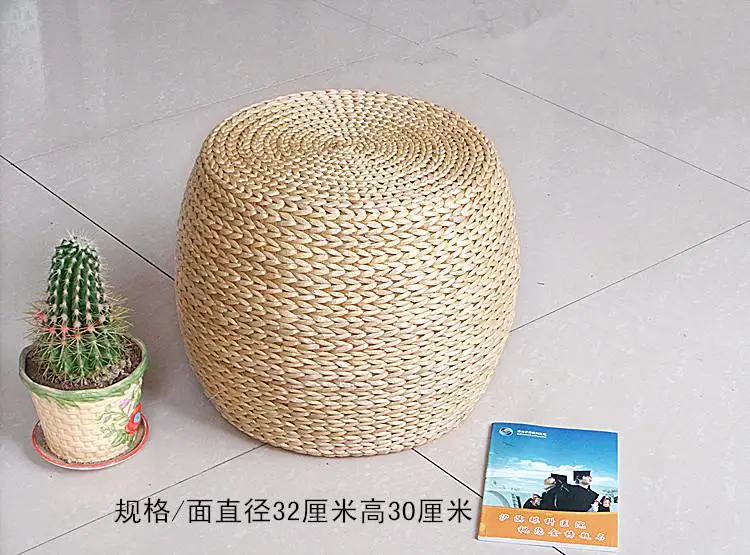 Простая скамейка из массива дерева в фермерском стиле ротанга круглая для обуви